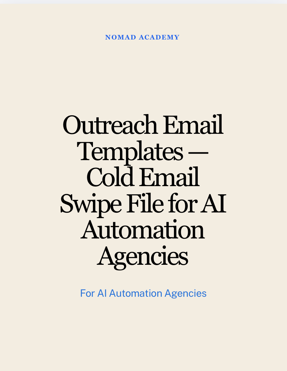 Outreach Email Templates — Cold Email Swipe File for AI Automation Agencies